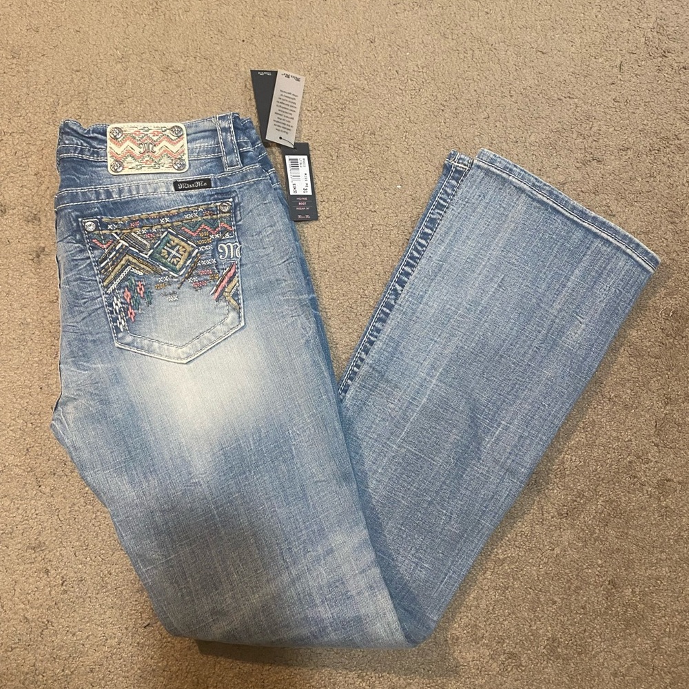 Miss Me Light Blue Embroidered Women Jeans